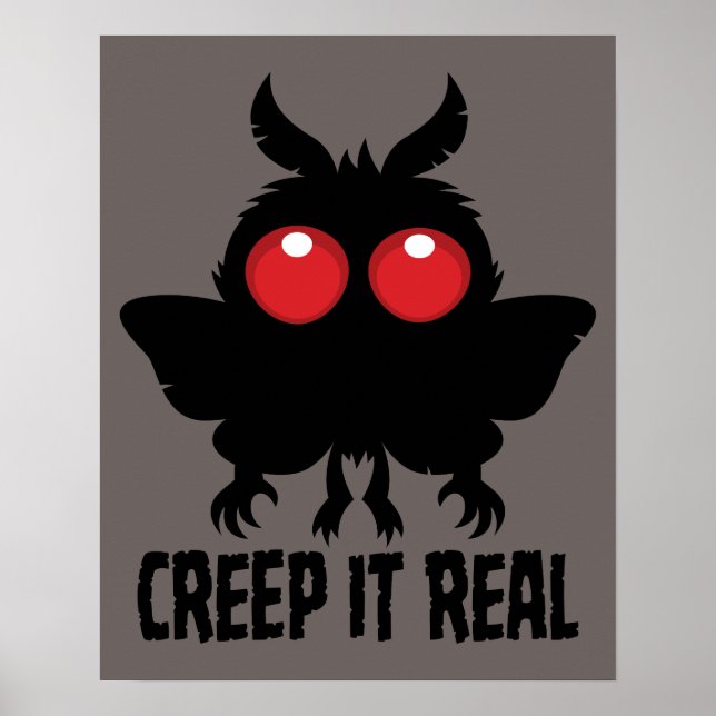 Póster Arrastra Real Mothman Críptido Misterioso (Frente)
