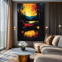 Arrastrando al fuego - Bote abstracto expresionist