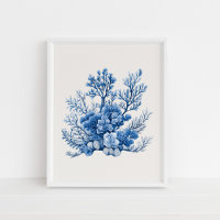 Arrecife de coral - Azul costero en beige