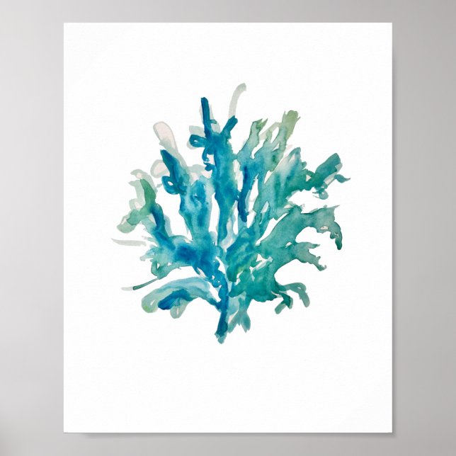 Póster Arrecife de Coral Pintado De Playa Turquesa Decora (Frente)
