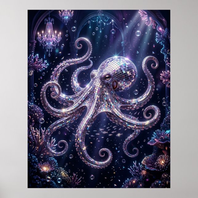 Póster Arrecife Pulpo Disco (Frente)