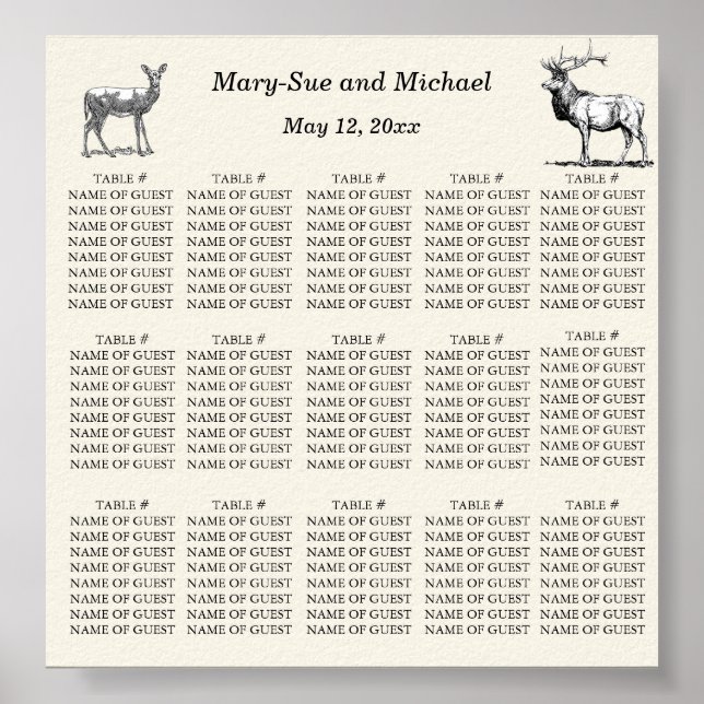 Póster Arreglo de asientos de bosque rústico (Frente)