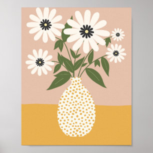 Póster Arreglo De Flores En La Base 03 Amarillo