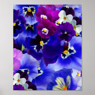 Póster Arreglo de las flores azules