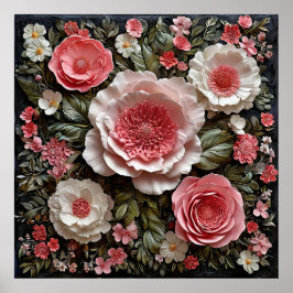 Póster Arreglo floral artesanal