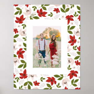 Póster Arreglo floral festivo de vacaciones en blanco