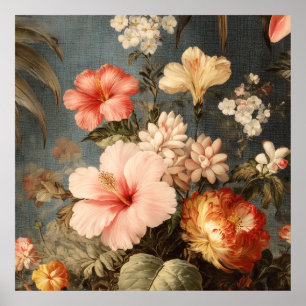 Póster Arreglo Floral Vintage Vibrante