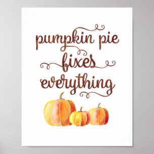 Póster Arreglos del pastel de calabaza de la cita de la