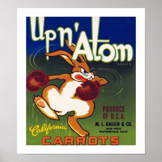Póster Arriba en Átomo, California Carrots (Frente)