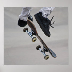Póster Arriba En El Skateboard De Aire