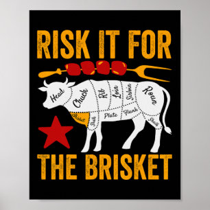 Póster Arriésgalo Por La Brisket Divertido Cumpleaños Fum