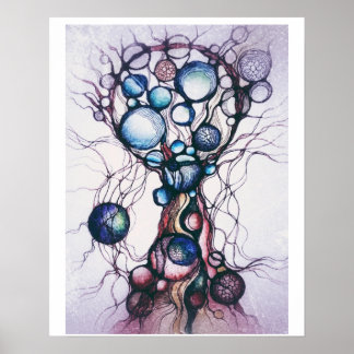 Póster Arrint Neurográfico Abstracto, Semi-Brillo Estánda