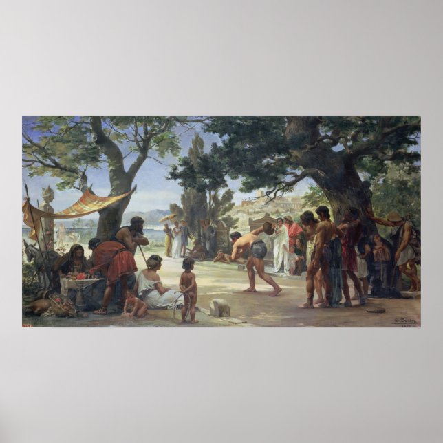 Póster Arrojando el Discus, 1875 (Frente)