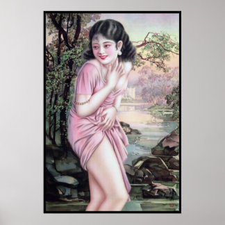 Póster Arrojar el clavo del Chica chino de Shanghai