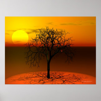 Póster Arrojar sol y árbol