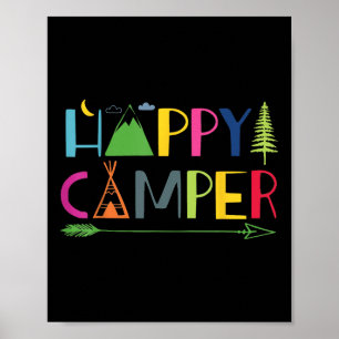 Póster Arrow Camper Happy Summer Camp Camping Gift Hombre