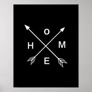 Póster Arrow Home Art Print Black and White Minimal Art