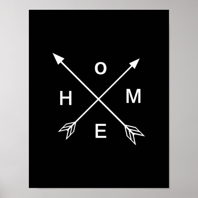 Póster Arrow Home Art Print Black and White Minimal Art (Frente)