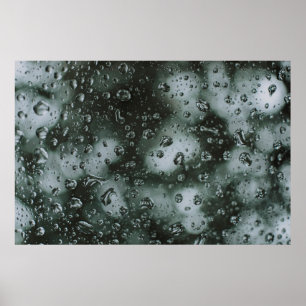 Póster Arroyo de agua en el vidrio