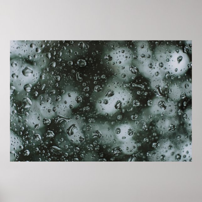 Póster Arroyo de agua en el vidrio (Frente)