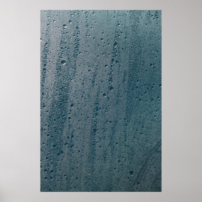 Póster Arroyo de agua en el vidrio (Frente)