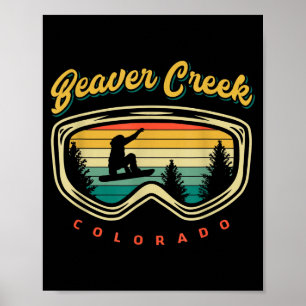 Póster Arroyo de castor colorado snowboard vintage color