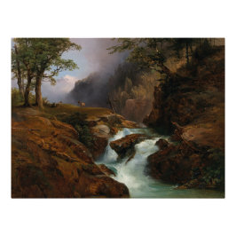 Póster Arroyo de montaña, paisaje en Schoppernau