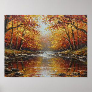 Póster Arroyo de Otoño Dorado