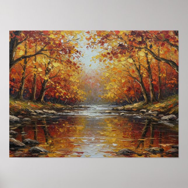 Póster Arroyo de Otoño Dorado (Frente)