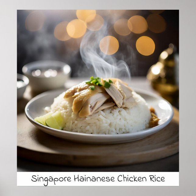 Póster Arroz de pollo de Hainanese, Singapur (Frente)