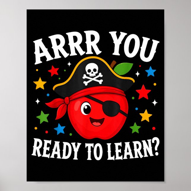 Póster Arrr listo para aprender divertido profesor vuelta (Frente)