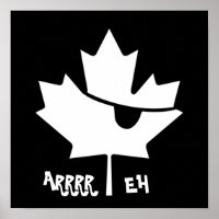 "ARRRR EH" Poster canadiense de hoja de arce pirat
