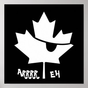 Póster "ARRRR EH" Poster canadiense de hoja de arce pirat
