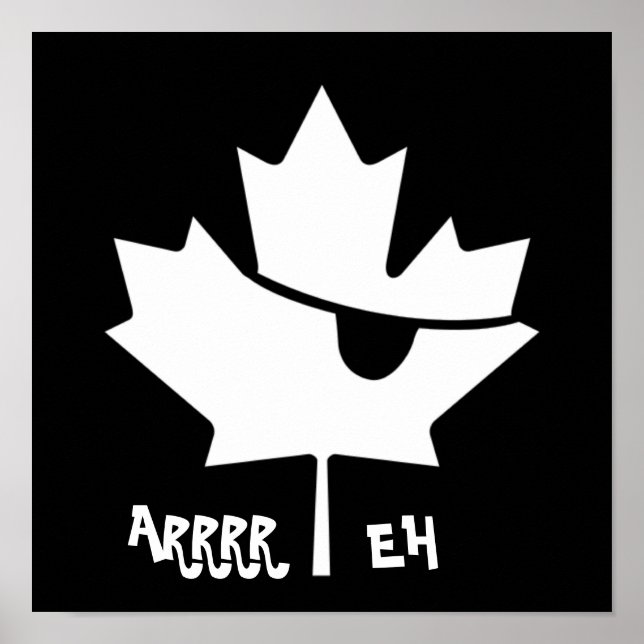 Póster "ARRRR EH" Poster canadiense de hoja de arce pirat (Frente)