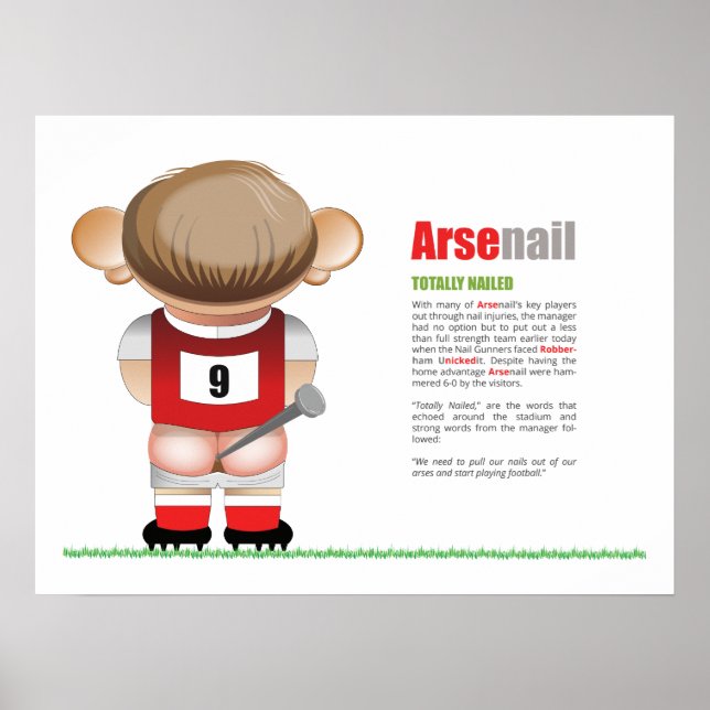 Póster ArseNail (Arsenal) gracioso Poster de Personalizad (Frente)