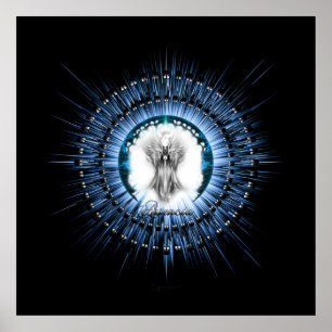 Póster Arsencia Ethereal Silver Light Fractal Art