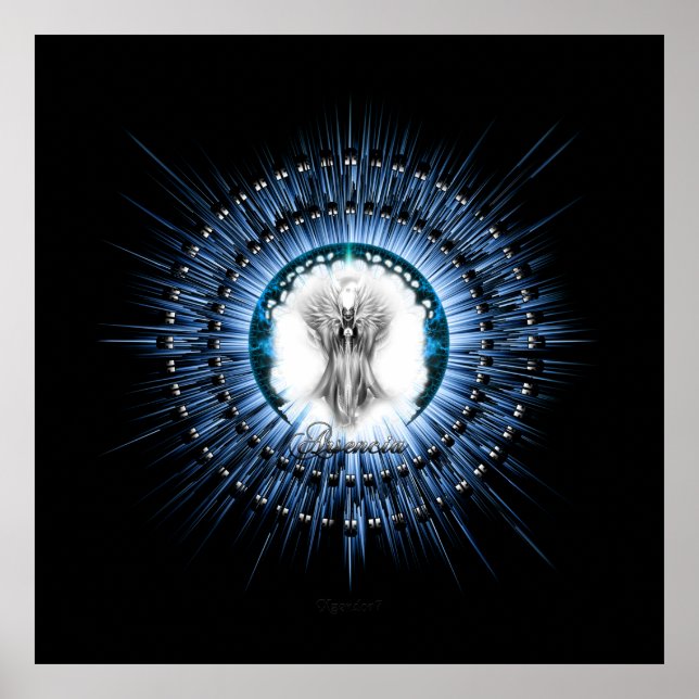 Póster Arsencia Ethereal Silver Light Fractal Art (Frente)