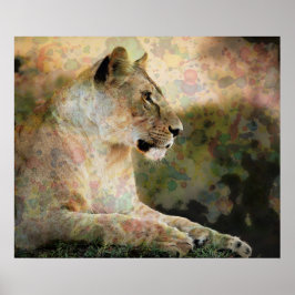 Póster *~* Art AP23 Artistic RAINBOW Abstract LIONESS