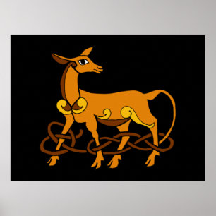 Póster Art Celtic Knot Brown Deer
