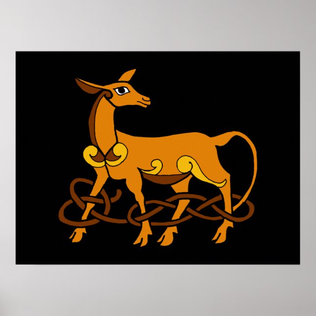 Póster Art Celtic Knot Brown Deer (Frente)