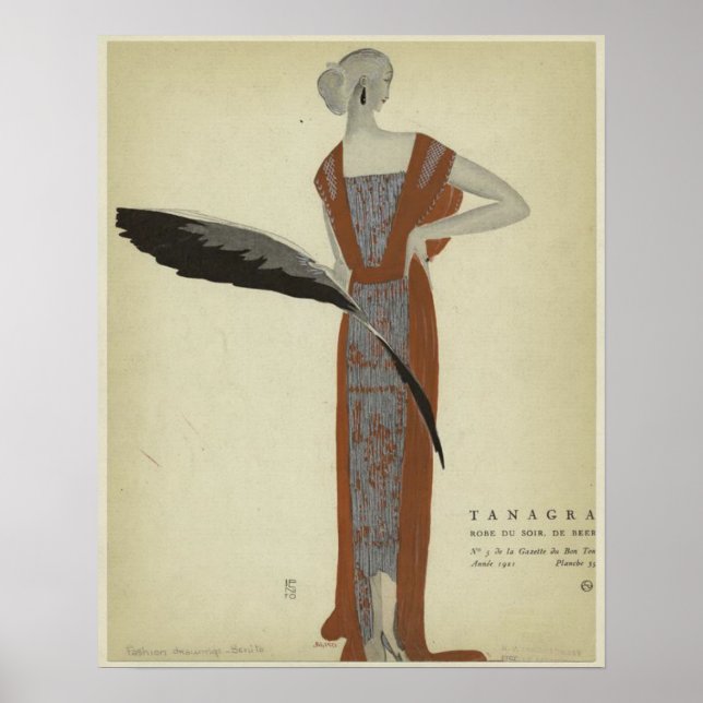 Póster Art Deco 1920s Fashions ~ Rose du Soir (Frente)