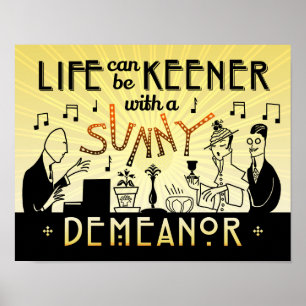 Póster Art Deco 20 Retro Sunny Demanor Inspirador