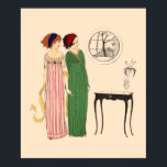 Póster Art Deco 2 Colchones Paul Poiret de Paul Iribe<br><div class="desc">Se trata de una impresión digitalmente realzada de un ilustracion de moda de estilo Art Deco Paul Iribe de 1908 de dos vestidos de Paul Poiret. Puede personalizar del color de fondo.</div>