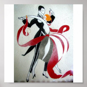 PÓSTER ART DÉCO 3 DEL BAILE DE SALÓN DE BAILE