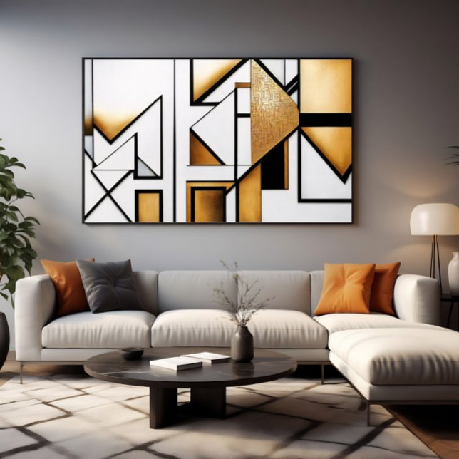 Póster Art Deco Abstracto Dorado y Negro (Subido por el creador)