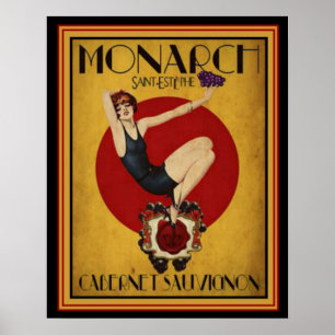 Póster Art Deco Ad for Monarch Cabernet 16 x 20