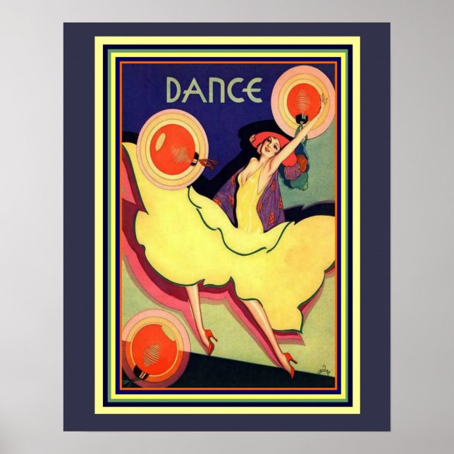 Póster Art Deco Albert Vargas "Dance" 16 x 20 Poster (Frente)