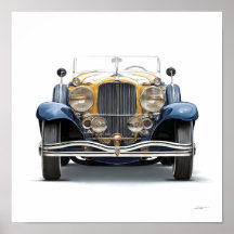 Art Deco Automotive Art: Gilded Roadster