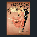 Póster Art Deco ~ Bailarinas de tango 1920<br><div class="desc">Esta imagen muestra a una pareja exótica "Les Martinez" actuando en la Flora Revue,  alrededor de 1920 bailando El Tango. Este poster de Arte Deco,  Jazz Age fue creado por el ilustrador y artista Charles Verschuren (1891-1955). Un bello recuerdo para el amante del arte vintage.</div>