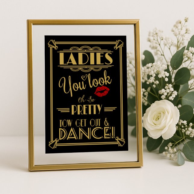 Póster Art Deco Bathroom Now get out & dance print (Subido por el creador)